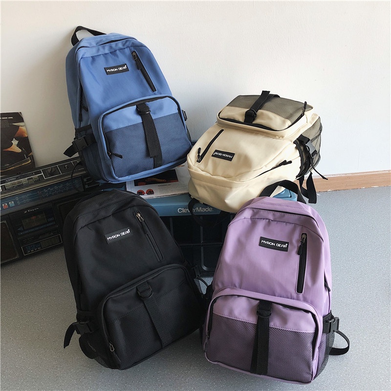 Balo PRETTYZYS sức chứa lớn phong cách ulzzang thời trang Hàn Quốc cho nam và nữ 15.6