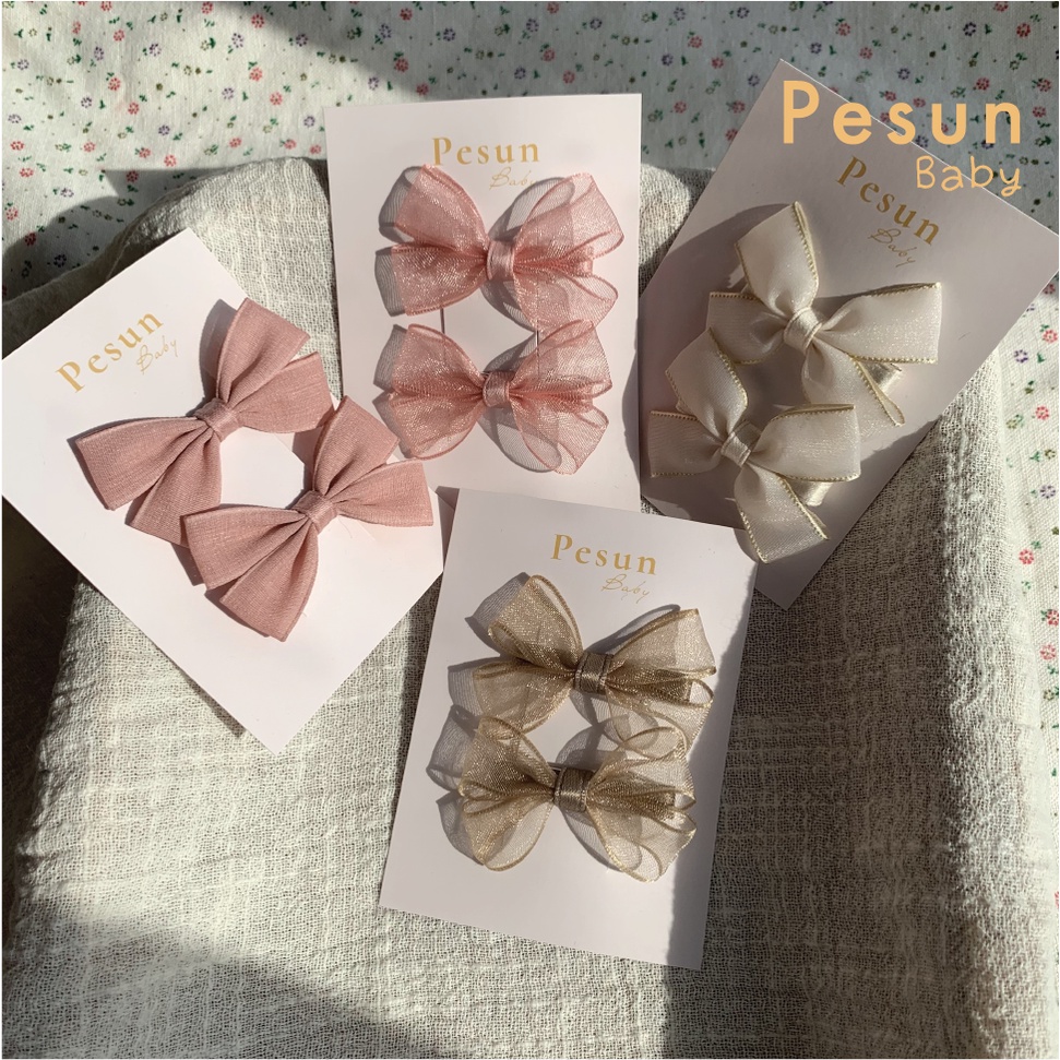 Set 2 Kẹp Nơ Tóc Phong Cách Hàn Quốc