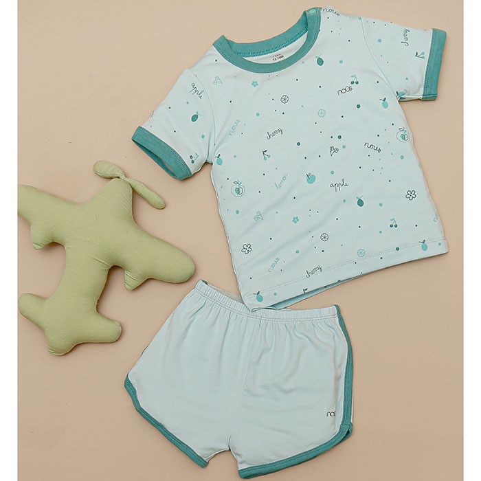 Quần áo cho bé trai, bé gái ngắn tay cài vai Nous - Chất liệu Nu Doux