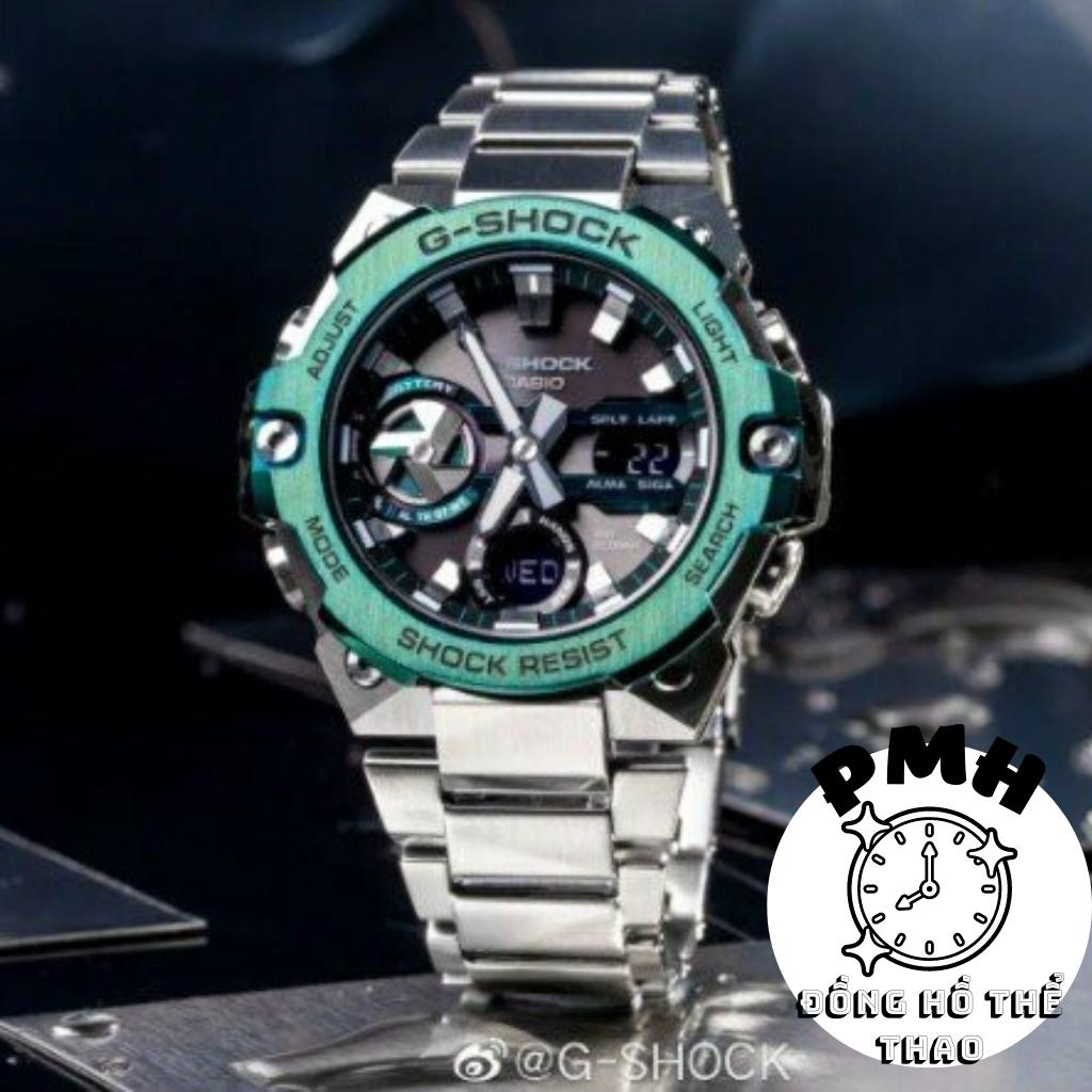 Đồng hồ nam Full thép GST-B400-1A Thể thao màu xanh lá kích thước 46,6mm × 49,6mm × 12,9mm