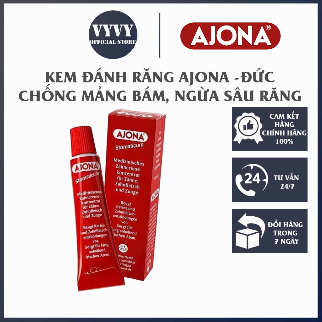 Kem đánh răng y tế AJONA, ngừa sâu răng, giảm hôi miệng, hàng chuẩn Đức - VyVy Store