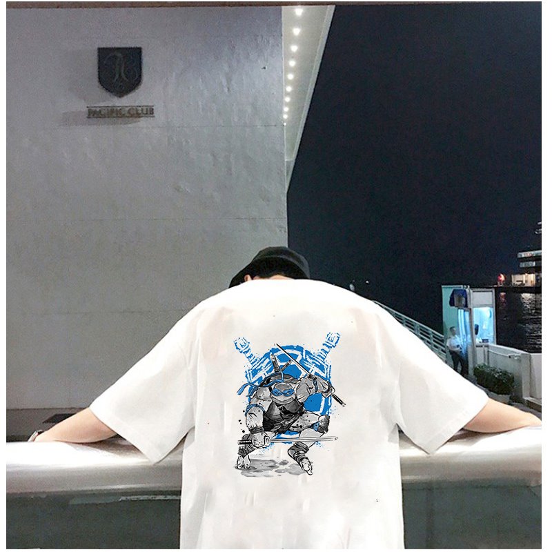 Áo thun tay lỡ nam nữ form rộng họa tiết ninja rùa xanh vải dày mịn 2021T3126