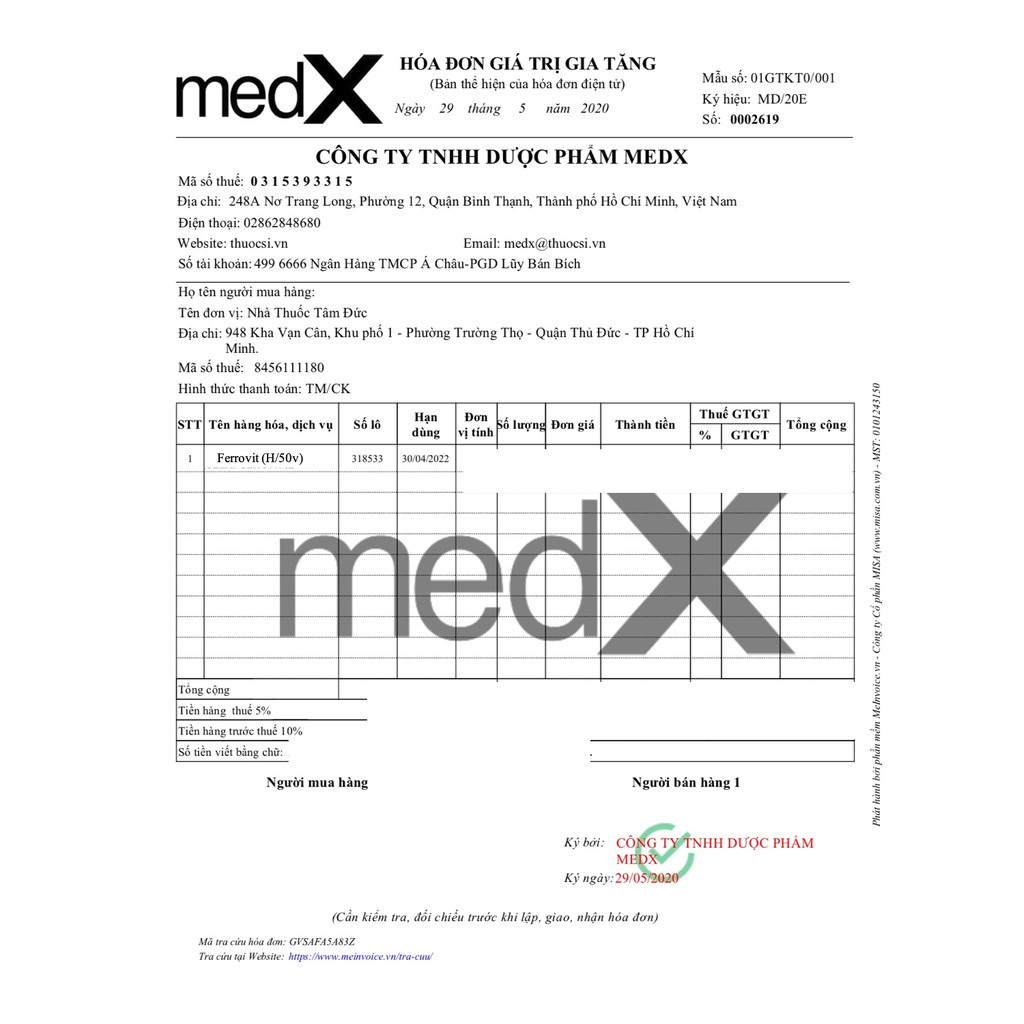 PnCARE | Viên Bổ Sung Sắt FERROVIT Hộp 50v -  Dùng cho Phụ Nữ Có Thai, Người Thiếu Máu do Thiếu Sắt