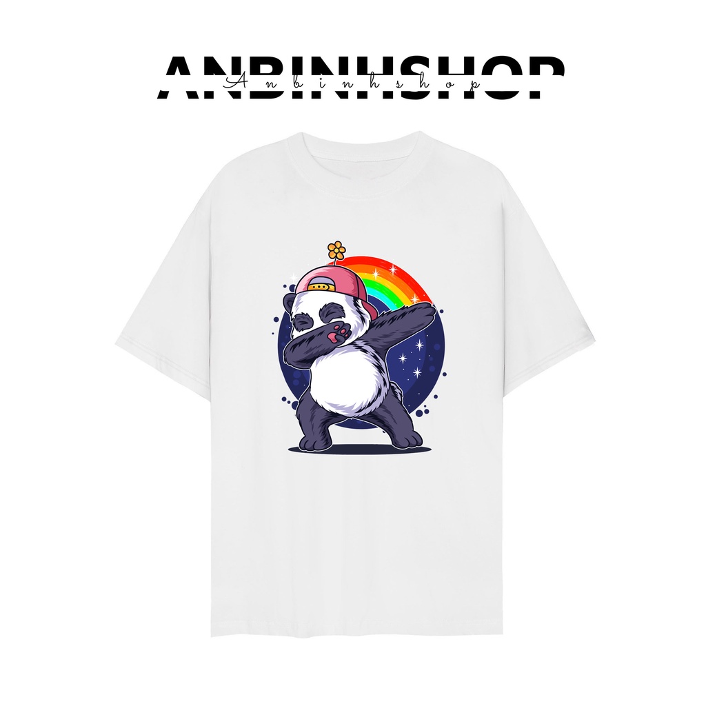 Áo thun unisex in hình Gấu Hiphop cầu vồng cực Cool form đẹp chất vải mềm mịn mát