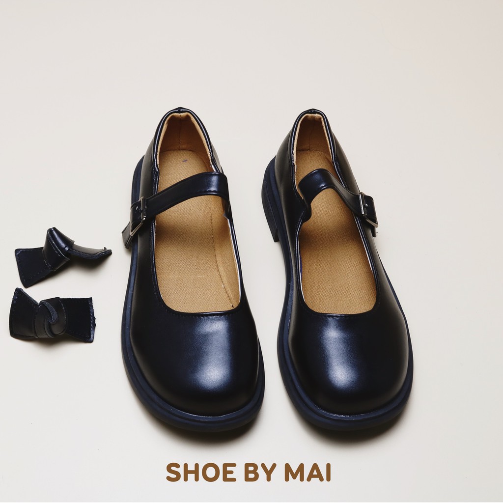 Giày búp bê nữ quai ngang gắn nơ M393 SHOEBYMAI