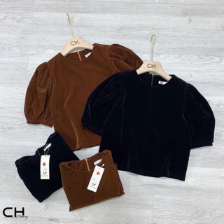 Áo nhung tay bồng