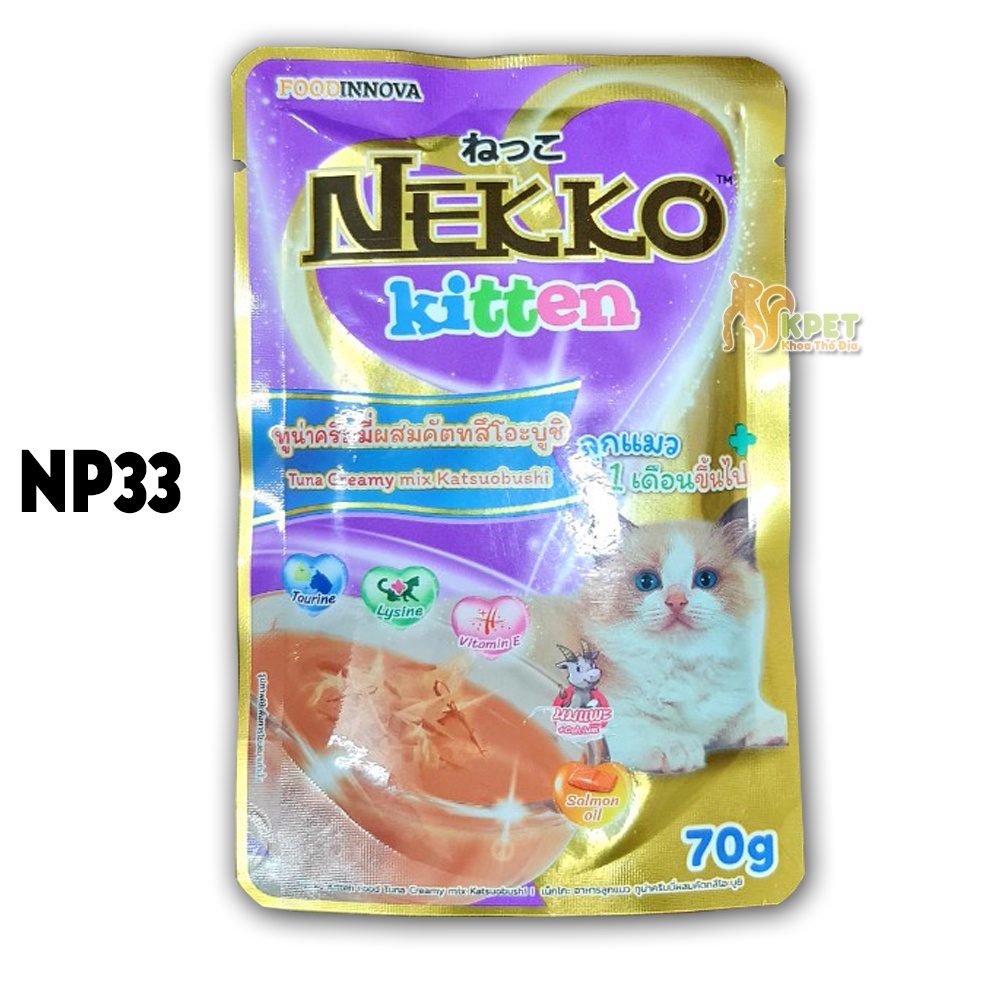 Pate gói Nekko 70g cho mèo nhiều vị - chính hãng nhập Thailand