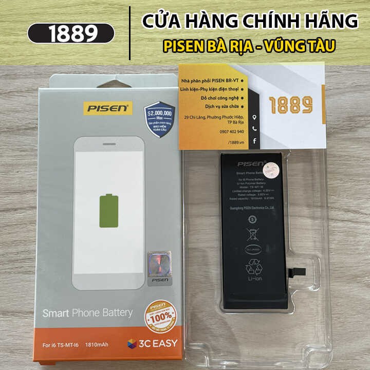 PIN PISEN IPHONE DUNG LƯỢNG CHUẨN CHO IPHONE 5S/6/ 6S/ 6 PLUS/ 6S PLUS/ 7/ 7 PLUS/ 8/ 8 PLUS - XS MAX -  HÀNG CHÍNH HÃNG