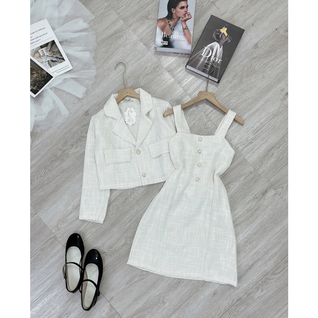 ÁO DẠ TWEET TRẮN DÁNG VEST 2 LỚP THANH LỊCH THỜI TRANG | BigBuy360 - bigbuy360.vn