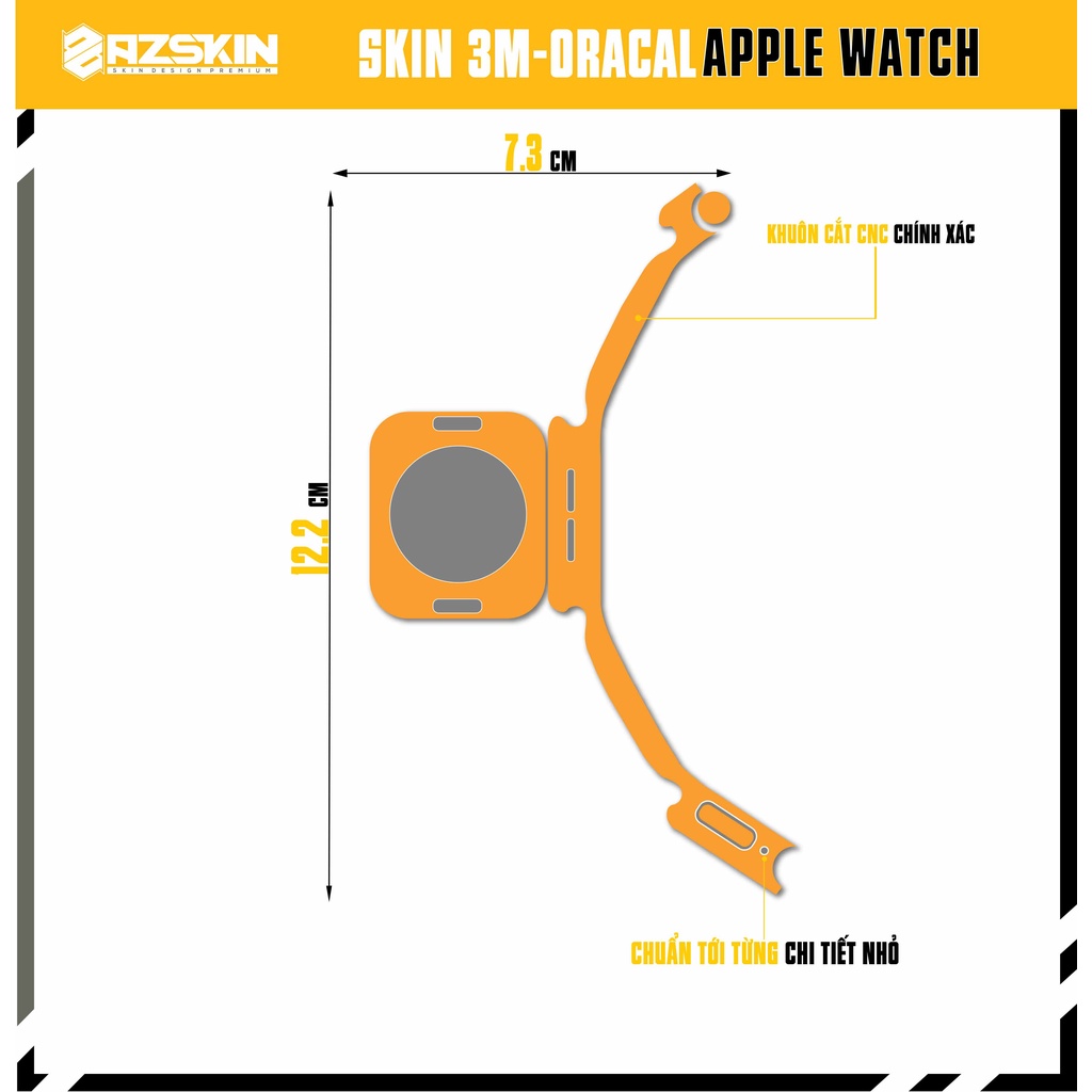 Miếng Dán Skin Apple Watch Cam Nhám |SK_AWORC08| Chất Liệu Film Oracal Cao Cấp Nhập Khẩu, Cắt CNC Dễ Dán, Full Body Máy