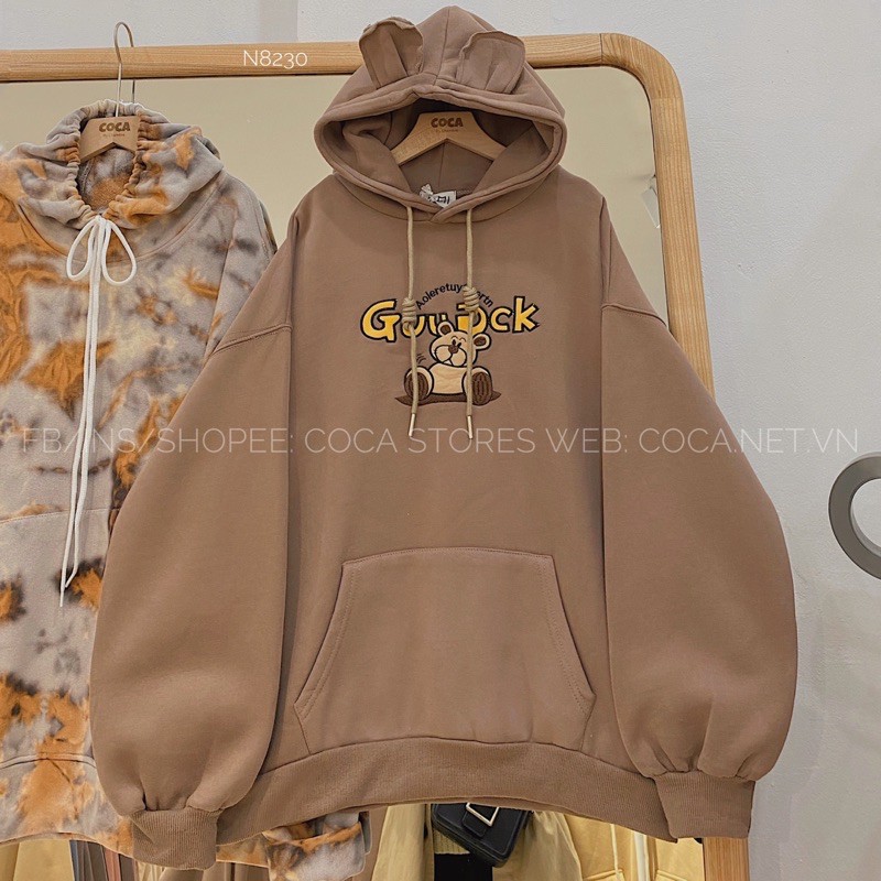 [N8230]🐻 Áo HOODIE nỉ bông mũ tai gấu GUUDUCK (Có sẵn/ảnh thật) | BigBuy360 - bigbuy360.vn