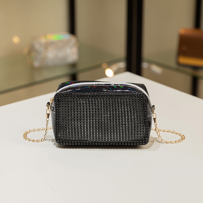 Túi Đeo Vai Hình Vuông Cỡ Nhỏ Màu Laser Lấp Lánh Cho Nữ