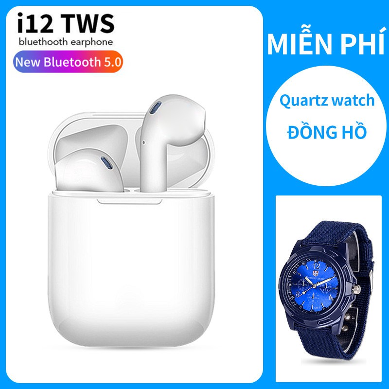 【Miễn phí Đồng hồ thạch anh】I12 Tai Nghe Bluetooth Không Dây Inpods i12 TWS