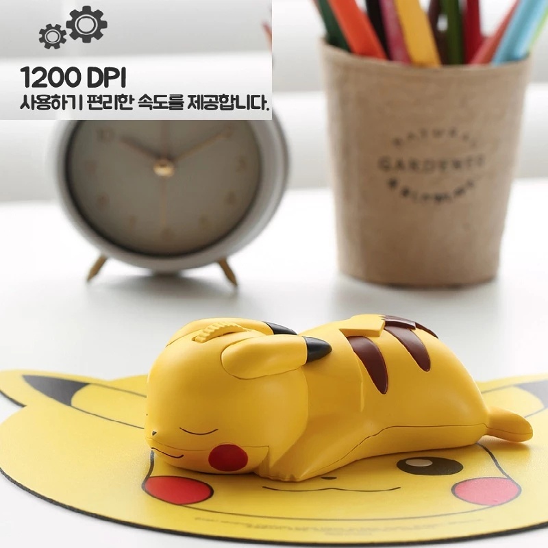 Chuột Máy Tính Bluetooth Không Dây Bluetooth Gaming USB 2.4G 1200 DPI Pokemon Pikachu Silent Mouse Cho Máy Tính Laptop