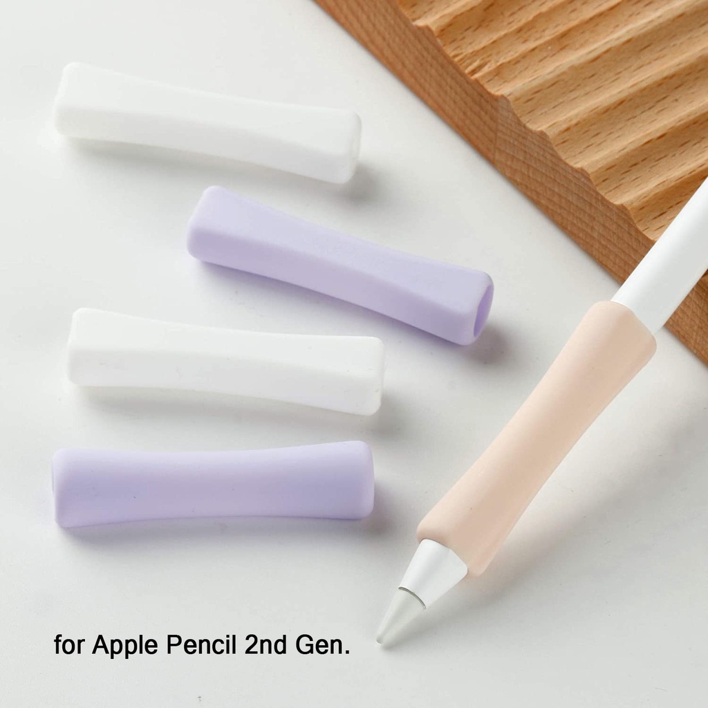 Set 2 vỏ bọc silicone chống trượt cho bút cảm ứng Apple Pencil 1 &amp; 2 Grip Holder