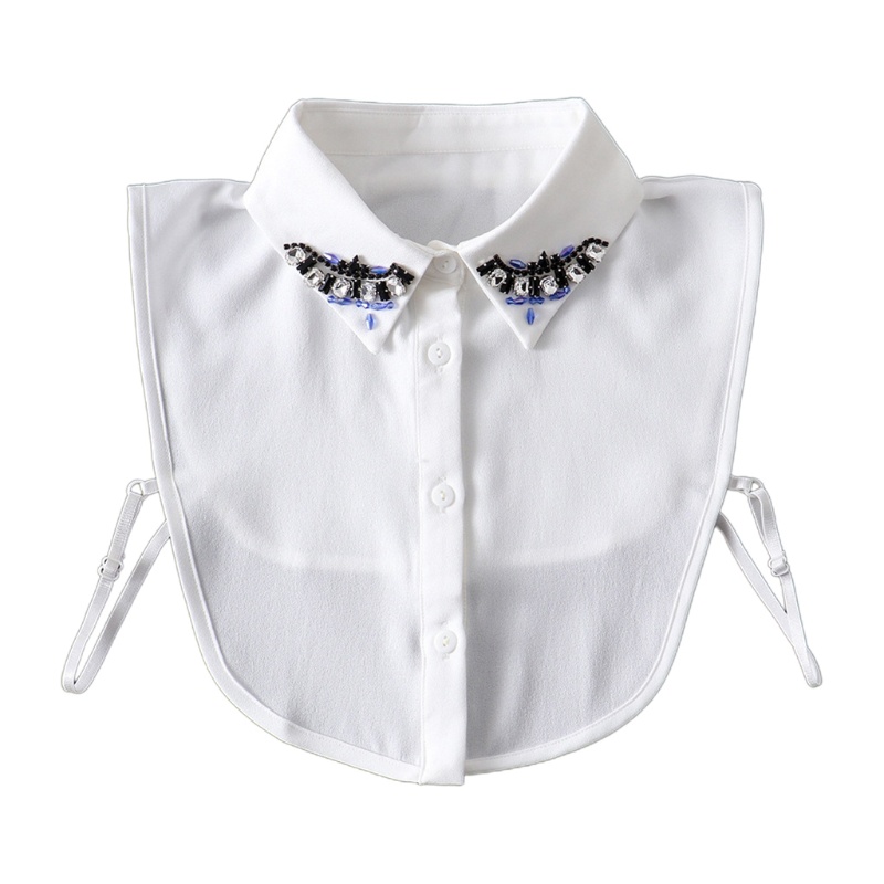 Cổ Áo Sơ Mi Đính Hạt Pha Lê Giả Nhiều Màu Phong Cách Retro Dành Cho Nữ