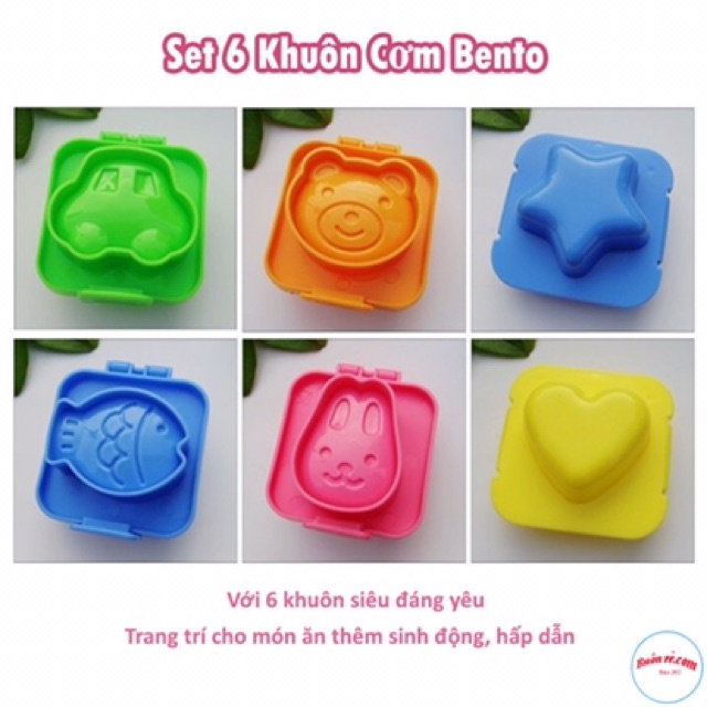 Sét 6 khuôn làm cơm tạo hình cơm - làm bánh cho bé