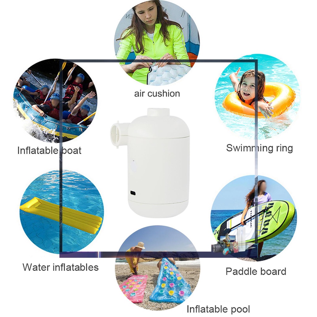 Máy Bơm Hơi Điện Tử Cầm Tay Sạc USB Nhanh Dùng Ngoài Trời