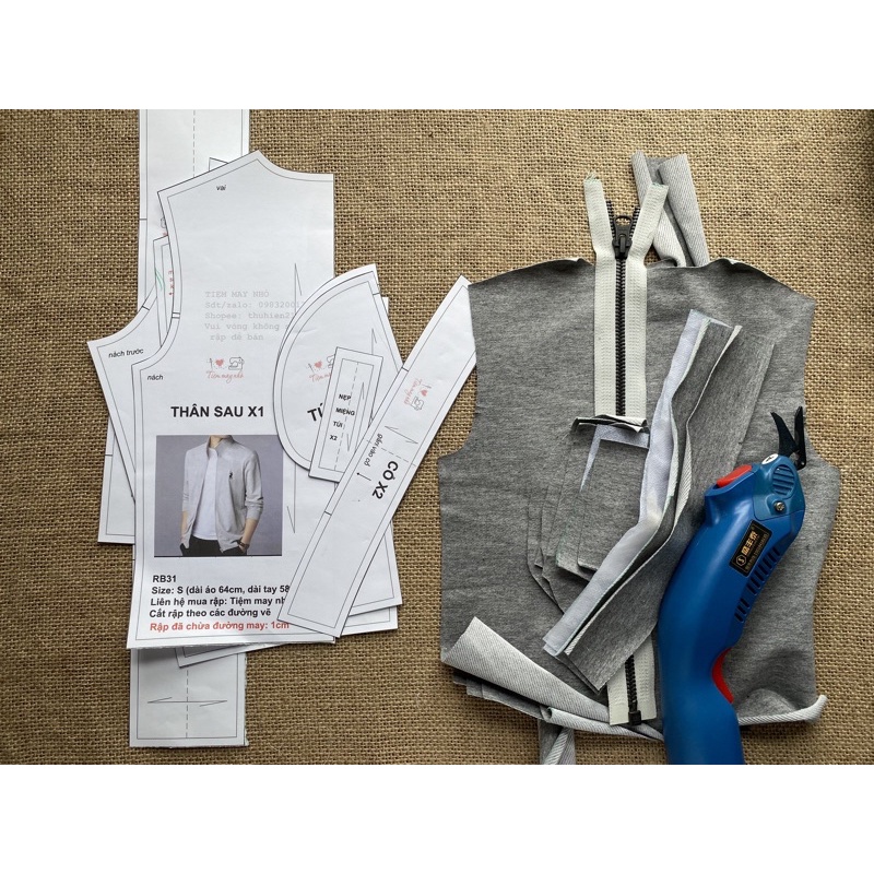 RB31_Rập giấy may áo khoác nam