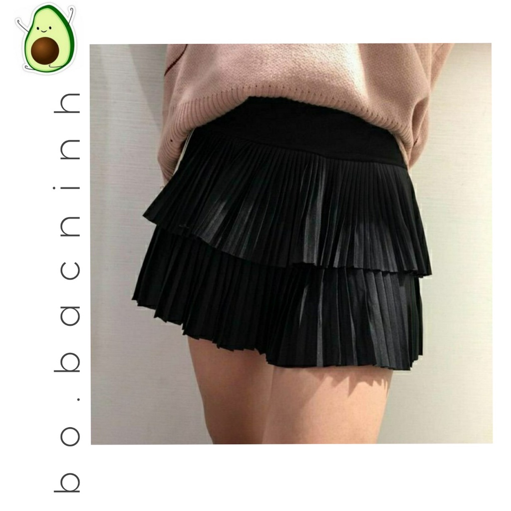 Chân váy xếp tầng phồng dáng ngắn xòe ( có quần trong )