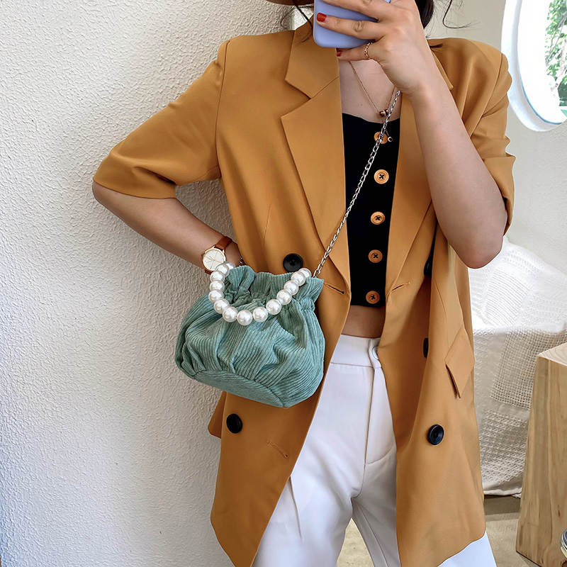 Túi Xách Dây Đeo Xích Đính Ngọc Trai Dễ Phối Đồ Cho Nữ