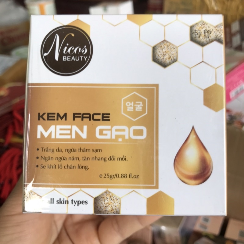 Kem face men gạo Nicos Beauty Chính Hãng