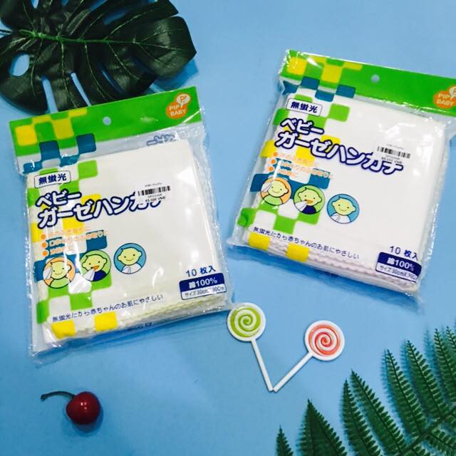 Gói 10 chiếc khăn sữa xô Nhật ChuChu cho bé