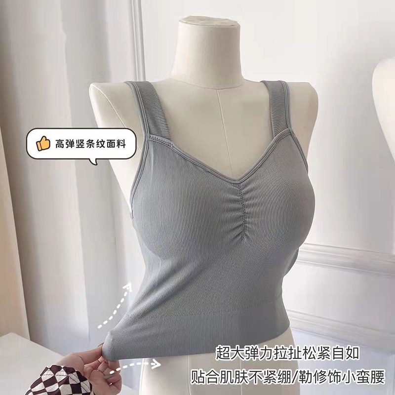 Áo Ống Mỏng Không Dây Ôm Dáng Không Gọng Hở Lưng Xinh Xắn Cho Nữ