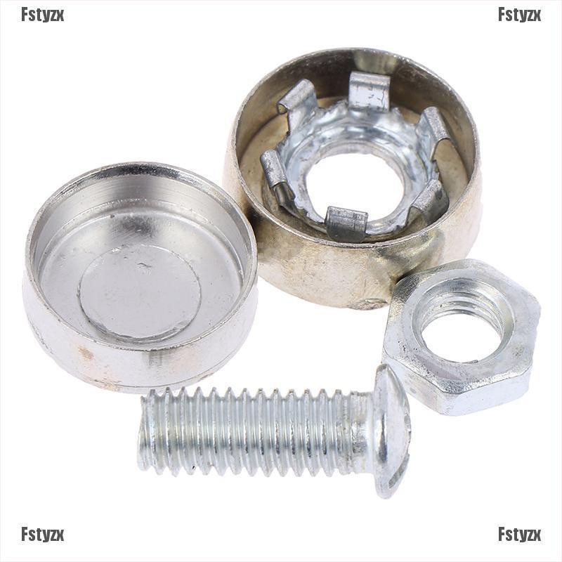 Set 4 bu lông đinh ốc màu sắc crôm dùng để bảo vệ chống trộm dành cho biển số xe ô tô