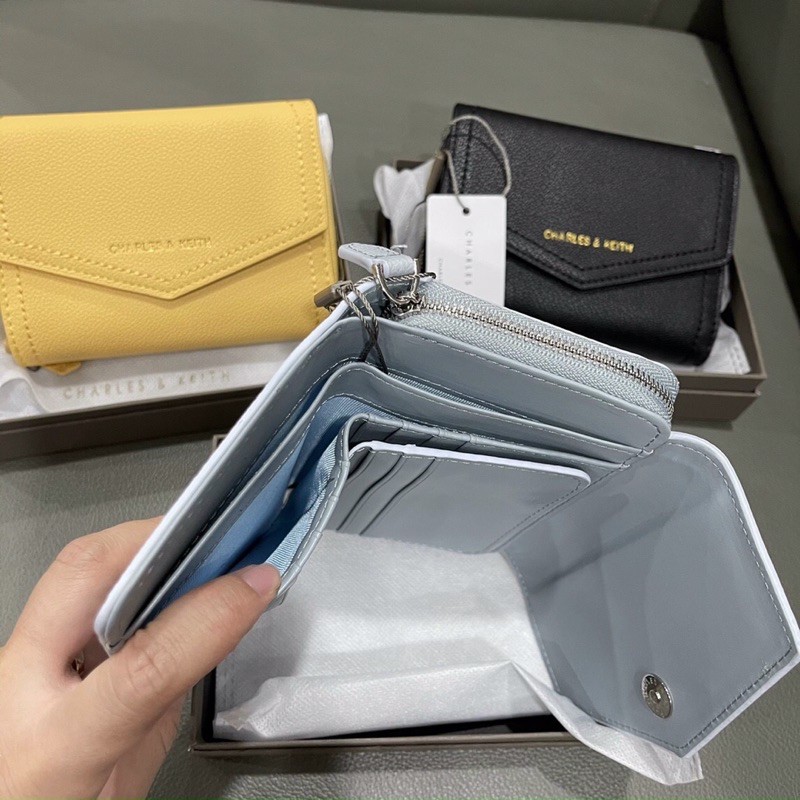 Ví Nữ CNK Bì Thư Chất Dạ Hạt Sần Fullbox Đủ Màu Envelope Short Wallet