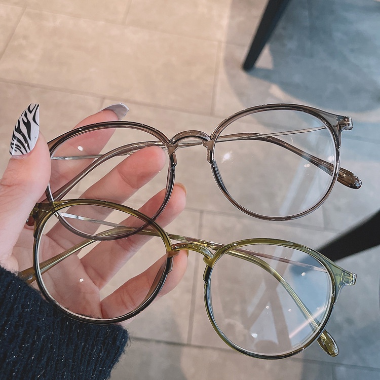 Mắt kính VIENDO gọng tròn tròng đổi màu chống ánh sáng xanh thời trang unisex (có cắt độ kính cận theo yêu cầu)