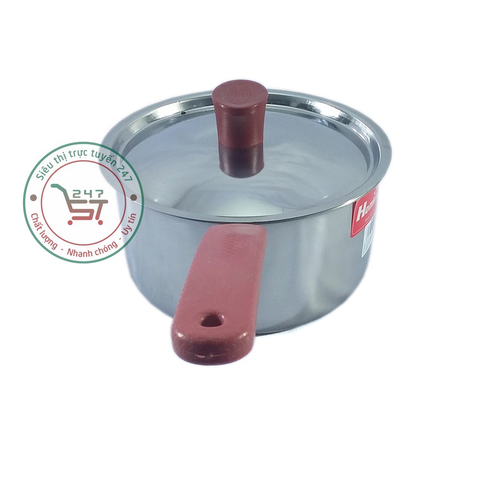 Nồi nấu bột cho bé bằng inox 304 sáng bóng dùng được trên bếp từ Quánh 16cm inox 1 đáy tay cầm cách nhiệt