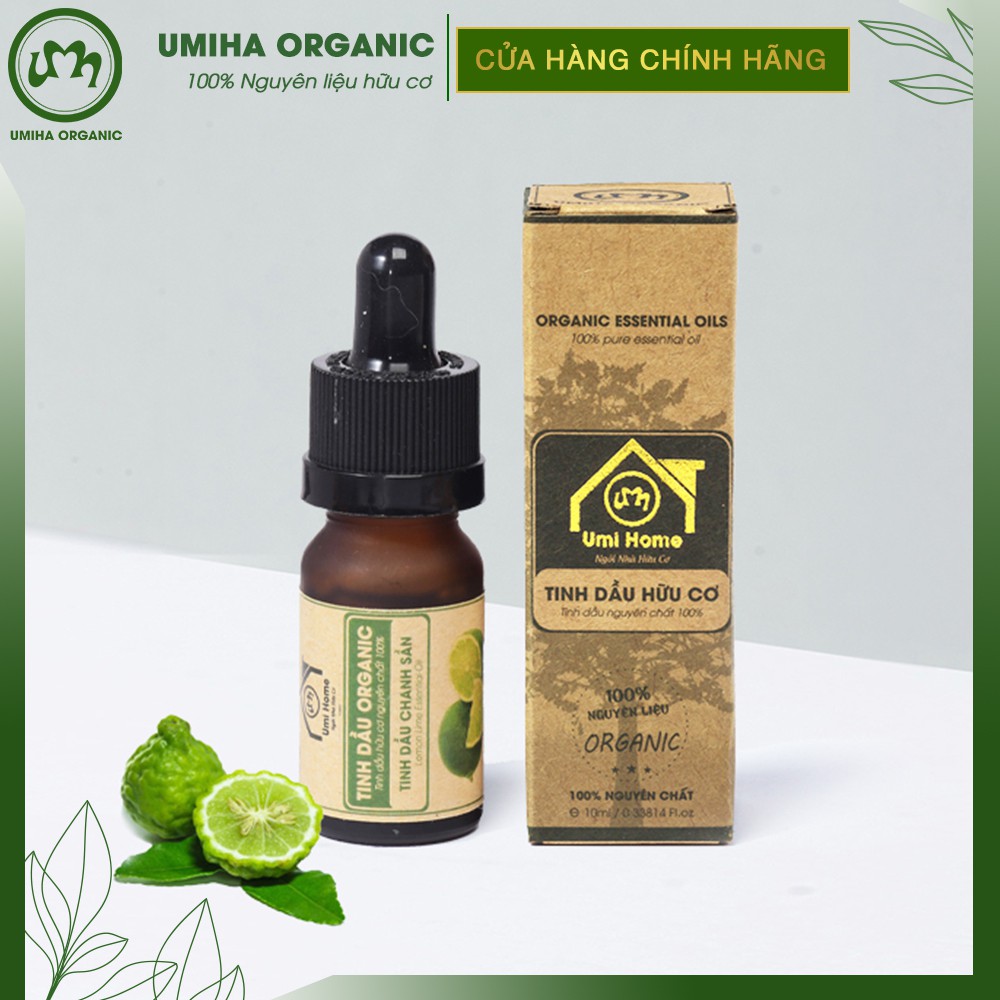 Tinh dầu Chanh Sần Lime hữu cơ UMIHOME nguyên chất - Dùng xông giảm stress, giảm cảm lạnh, cúm, ho, viêm xoang, đau họng