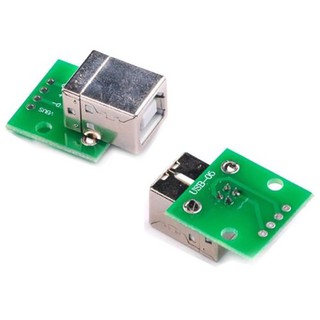 2 X Usb Type B Female Socket Breakout Board 2.54Mm Pitch Adapter Connector