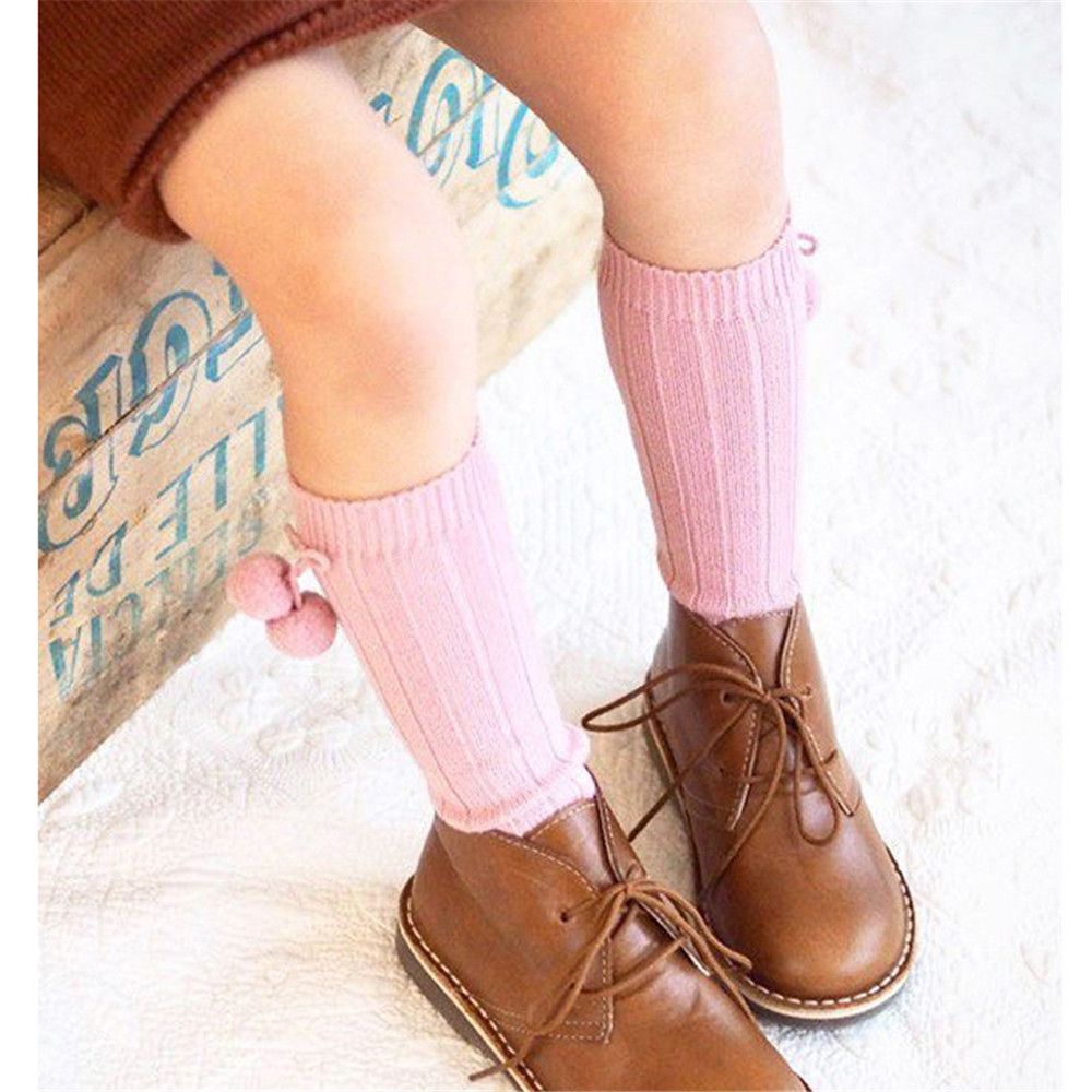 Đôi vớ cotton đính bóng lông nhiều màu dễ thương xinh xắn cho bé trai / bé gái