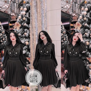 Bigsize Đầm nơ đính cườm D252