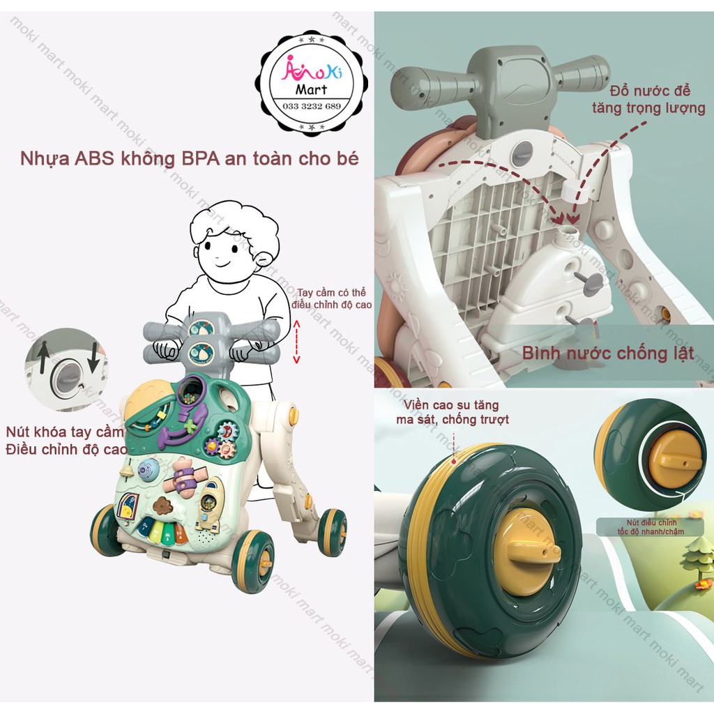 Xe Tập Đi 5in1 Exploring Spase Cho Bé Biến Đổi 5 Chức Năng Có Bàn Chơi Phát Nhạc – Moki Mart, Xe chòi chân, Xe scooter