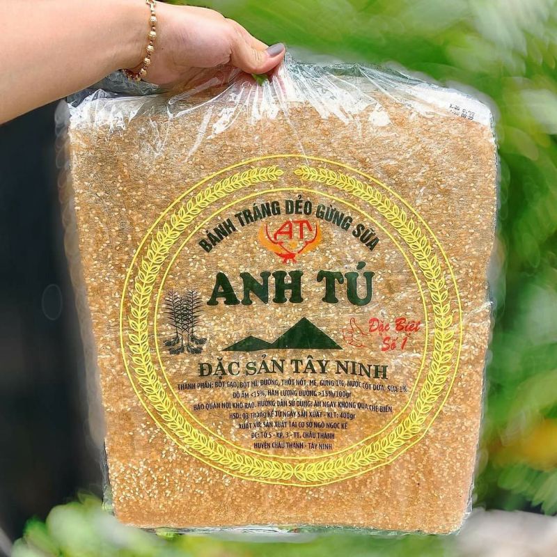 1 XẤP BÁNH TRÁNG DẺO GỪNG SỮA ANH TÚ ĐẶC SẢN TÂY NINH LOẠI 1