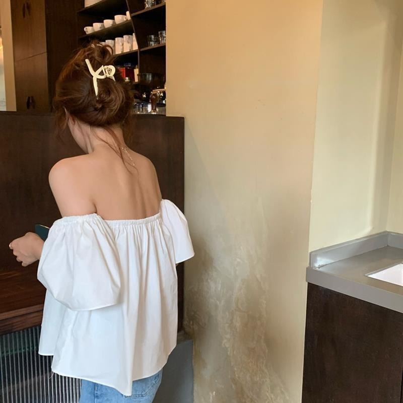 Áo Trễ Vai Tay Phồng Phong Cách Pháp Thời Trang Mùa Hè Cho Nữ