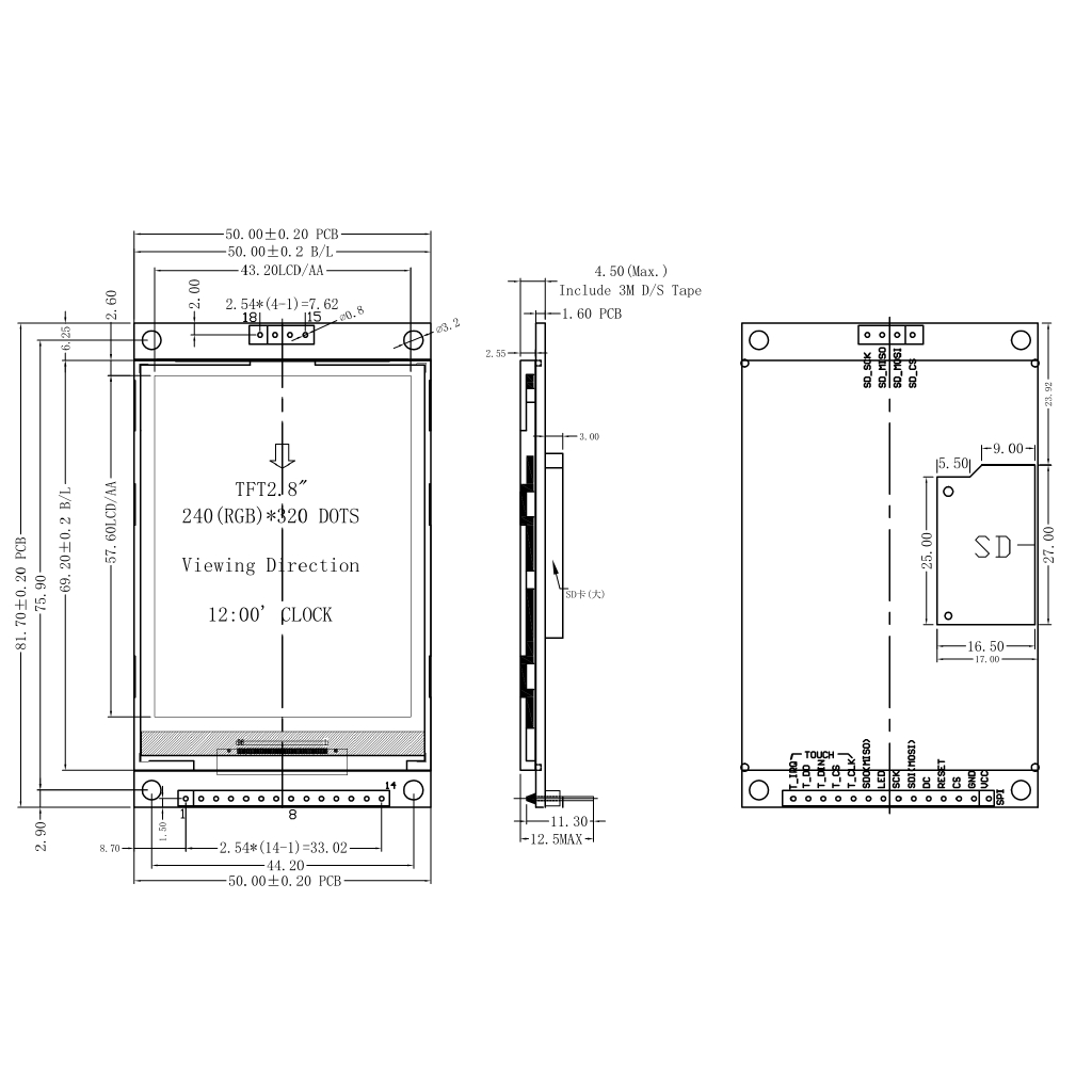 Mô-Đun Màn Hình Lcd 2.8 "240X320 Spi Tft Lcd Micro Sd Ili9341 5v / 3.3v 2.8 Inch | BigBuy360 - bigbuy360.vn
