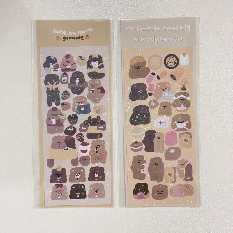 combo set sticker confetti nhãn dán trang trí sổ decor top loader album idol winzige