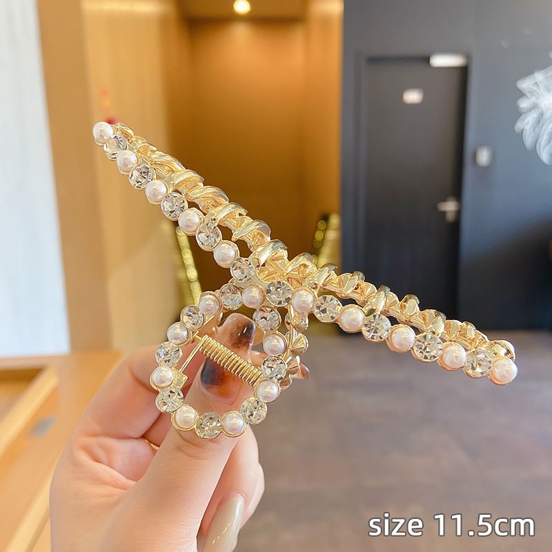 Kẹp tóc bằng kim loại đính hạt ngọc trai giả thời trang xinh xắn cho nữ