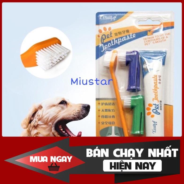 Bộ Bàn Chải Và Kem Đánh Răng Cho Chó Mèo