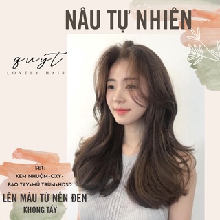 [Siêu Sale] Thuốc nhuộm tóc NÂU TỰ NHIÊN-Không tẩy- SET đã có Oxi - SIÊU MỀN MƯỢT - Thuốc nhuộm tóc ZIZI