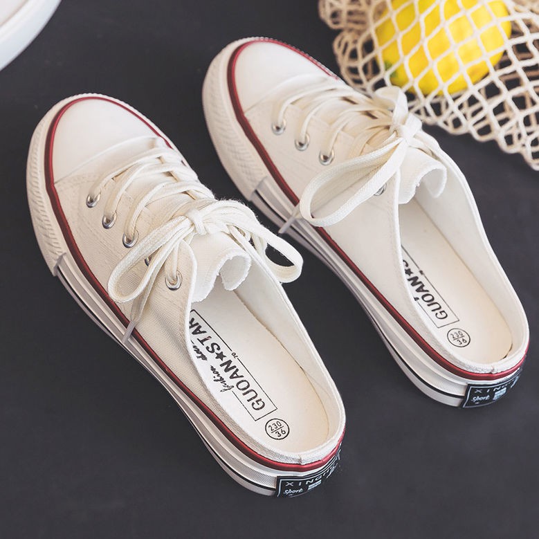 Giày thể thao canvas hở gót phong cách Hàn Quốc thời trang 2021 cho nam