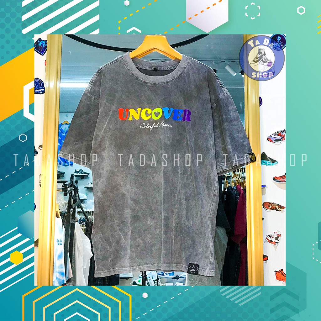 Áo Phông wash oversize Nam Nữ UNCOVER ảnh thật