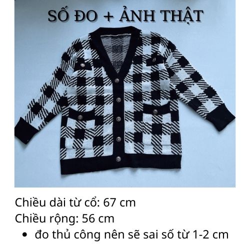 Áo Khoác Cadigan Cổ V Nút Kẻ Caro 2 Túi Tay Dài | Smide Clothing