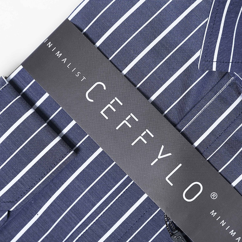 Áo Sơmi kẻ sọc CEFFYLO 1 màu xanh navy vải Cotton họa tiết sọc lịch lãm Co giãn nhẹ - POLIDO | BigBuy360 - bigbuy360.vn
