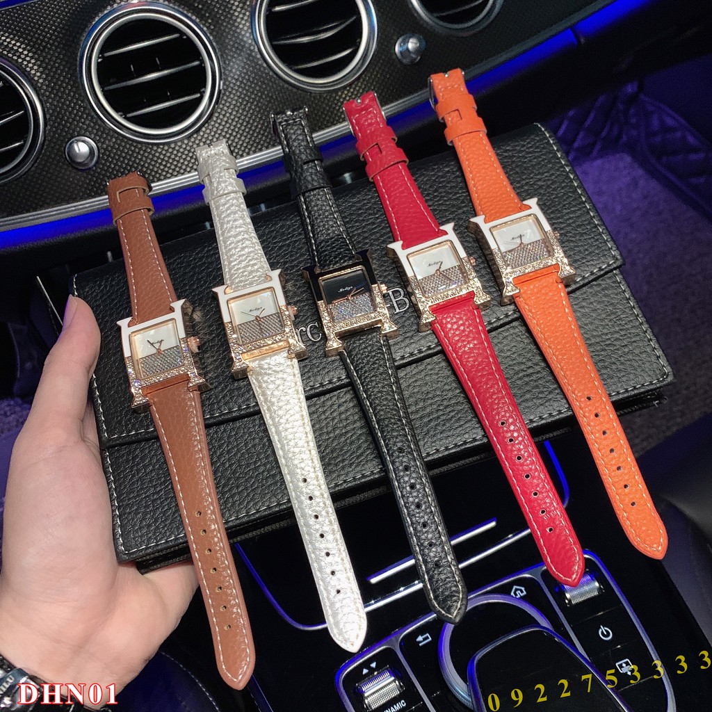 [VIDEO] Đồng Hồ Nữ Mặt Vuông Đính Đá HZ Dây Da Tặng Lắc Tay Nữ DHN01 thusamshop | BigBuy360 - bigbuy360.vn