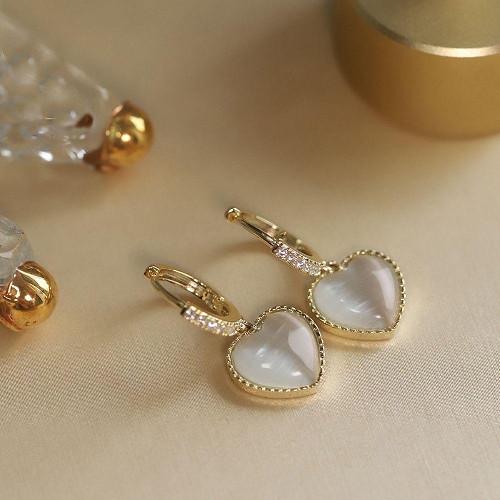 Khuyên Tai Mắt Mèo Phong Cách Vintage Sang Trọng Ngọt Ngào Cho Nữ|Bông Tai Dạng Vòng Thời Trang Dành Cho Nữ
